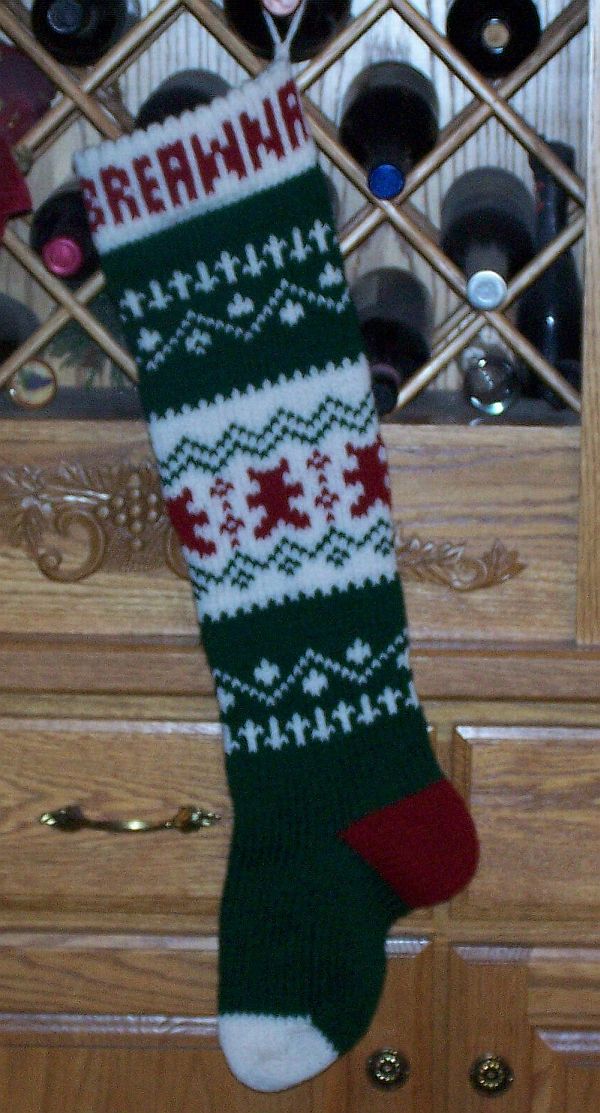 Teddy Bear Personalized Knitted Christmas Stocking