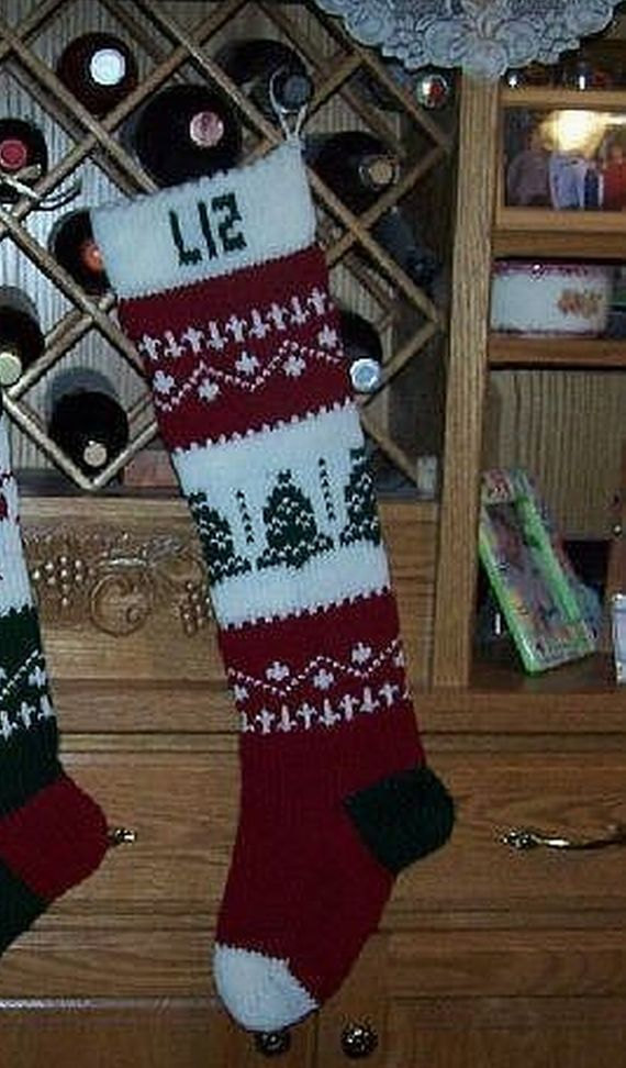 Bells Personalized Knitted Christmas Stocking
